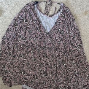 american eagle peplum long sleeve top